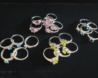 Silver gemstone rings 