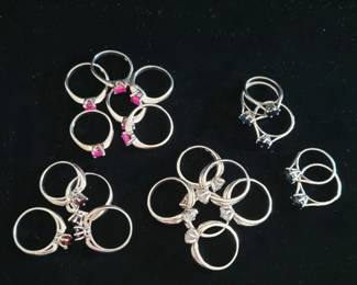 Silver gemstone rings 