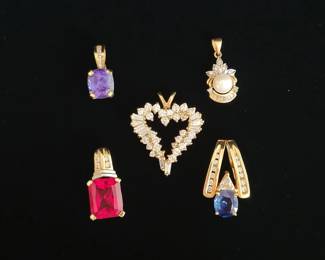 Diamond pendants, sapphire, pearl, amethyst and more