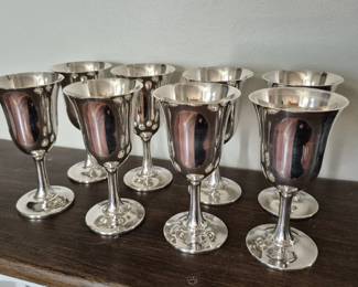 8 Wallace Sterling Silver Goblets