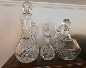 Glass decanters.