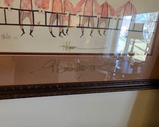  P Buckley Moss Print - Amish Apple Picking, Signed Limited Edition signed on glass.