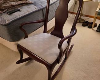 Beautiful cherry wood rocking chair. 