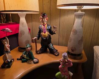 Vintage Mid Century Art Pottery Ceramic Lamp with Shade