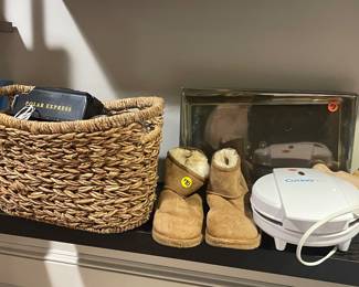 Uggs, waffle maker, trays