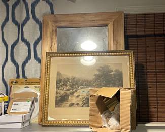 Mirror and antique print