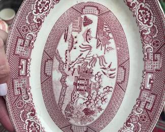 Pink/white China Platter