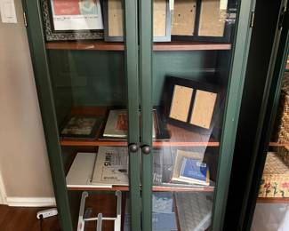 Green Book Shelves with Glass Doors