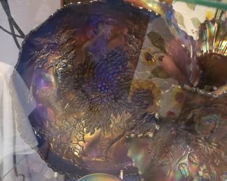 Moose stag carnival glass 