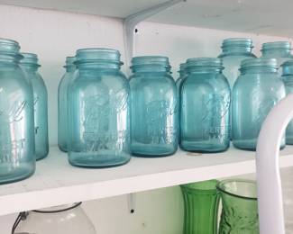 Blue Mason jars