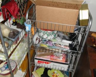 Craft Supplies and cart