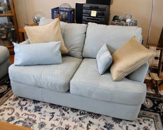 Microfiber loveseat seafoam green