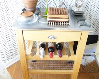 Kitchen Island with drawer and wine holder