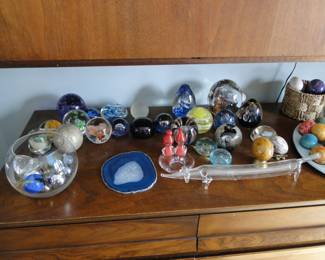 Paperweight and egg collection