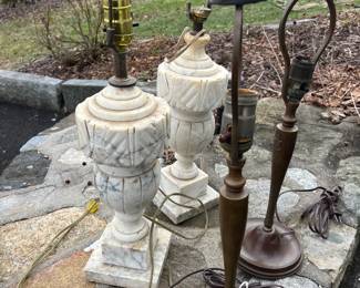 Alabaster and other pair of lamps