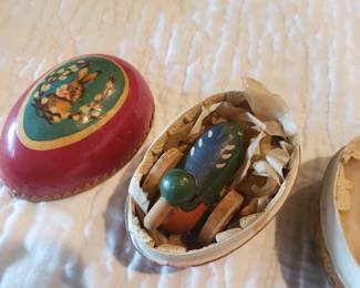 Antique German egg w toy