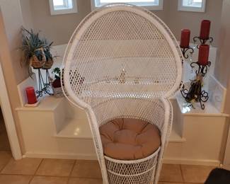 White wicker chair