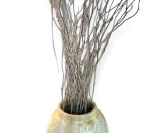 Large Ceramic Floor Vase With Sticks HEAVY