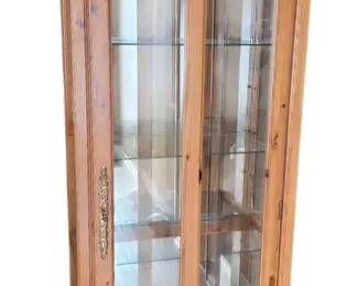 Oak Lighted Curio Cabinet