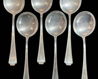 Gorham Fairfax Sterling Silver 7 Soup Spoons 258g Total