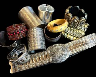 Bangles, Cuff Bracelets, Metal Buckle Belt