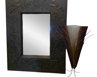 African Animals Large Mirror Glass Vase