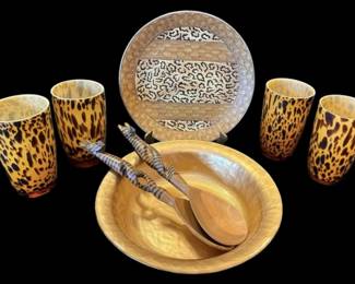 4 Hand Blown Tortoise Shell Glasses More