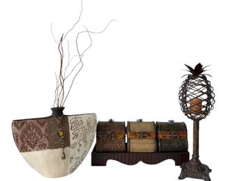 Pineapple Candle Holder, Vase, More Decor