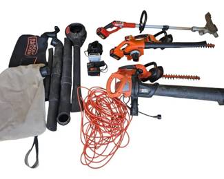 Black Decker Power Blower, Hedge Trimmers, Weed Eater, Lithium Batteries  Bags
