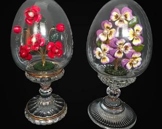 Franklin Mint House Of Faberge Crystal Flower Eggs