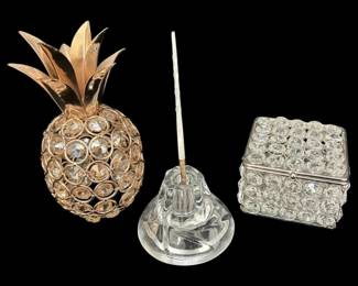 Beaded Pineapple Box, Calligraphy Pen  Ink Holder