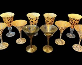 Hand Painted Leopardtini Glasses  More