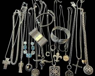 SilverToned Necklaces, Anne Klein Diamond Watch Bracelet,  More Costume Jewelry
