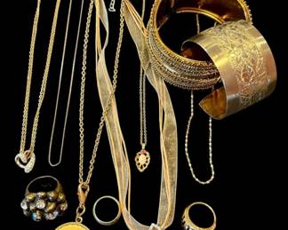 GoldToned Cuff Bracelets, Rings,  Necklaces