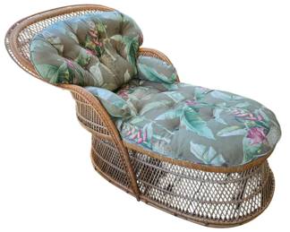 Wicker Rattan Chaise Lounge Chair