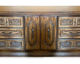 Ornate Wooden Long Dresser