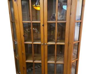 Large Oak China Curio Cabinet