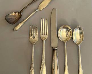 Leonore by Manchester Sterling Silver Serving Service for 8 plus 2 Serving Pieces (42 pieces total)