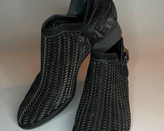 Vince Camuto Black Ankle Boots Perforated 