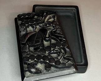 Vintage Carved Calligraphy Ink Stone