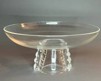 Rare Steuben Bowl with Ribboned Base by John Dreves 