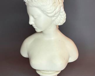 Vintage Parianware Neoclassical Bust Sculpture 