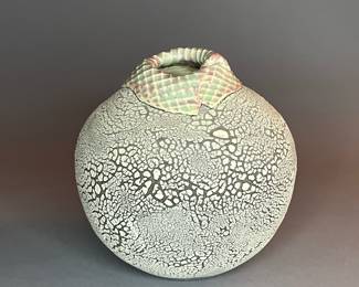 Art Pottery Abstract Textured Vase Signed by Martin Bleyer 