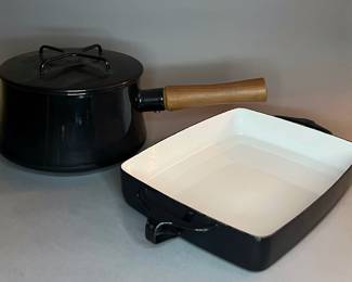 Mid Century Modern Dansk Købenstyle Enamel Pans, sold separately 