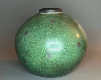 Andrew Berends Raku Art Pottery Vase