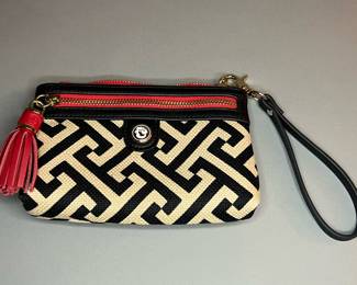 Spartina 449 Black and Red Geometric Wristlet
