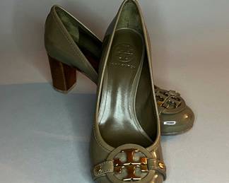 Tory Burch Patent Leather Aaden Mid Heel Pumps Heels Shoes 