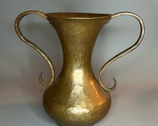 Arts and Crafts Style Hammered Double Handle Vase
