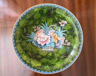 Vintage Cloisonné Bowl Floral Motif 