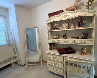 Vintage Henry Link French Provincial Desk & Hutch 